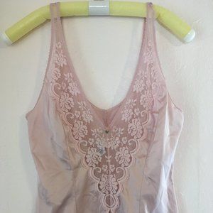Vintage Rose Pink Camisole w Lace Maidenform 36